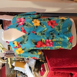 Caribbean Joe Tropical print Hawaiian shirt